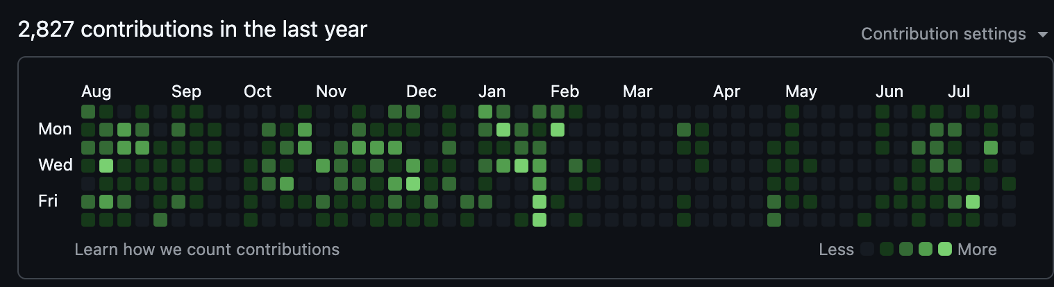 GitHub usage record